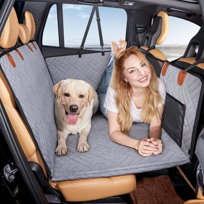 NEW Waterproof Hard Bottom Car & Truck Seat Foldable Hammock Cover With Storage Pockets, Side Flaps, Headrest Straps, Seat Anchors, & Mesh Window