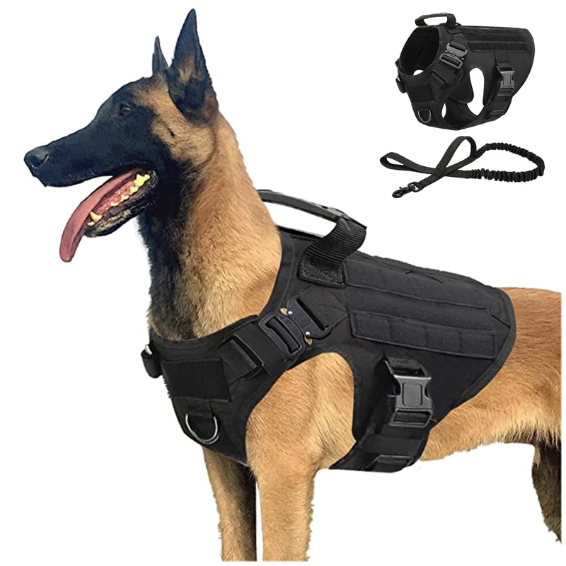 Tactical No-Pull Dog Harness + Bungee Leash Kit